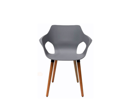 venta silla fija zen patas madera casco gris 02