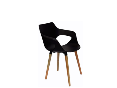 venta silla fija zen patas madera casco negro 01