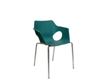 venta silla fija zen patas metalicas casco verde 01